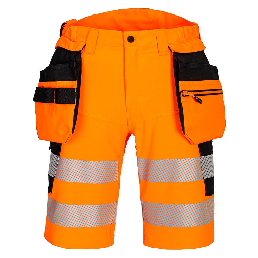 PORTWEST DX446 SPODENKI OSTRZEGAWCZE DX4 Z KABURAMI; POMARAŃCZOWY/CZARNY