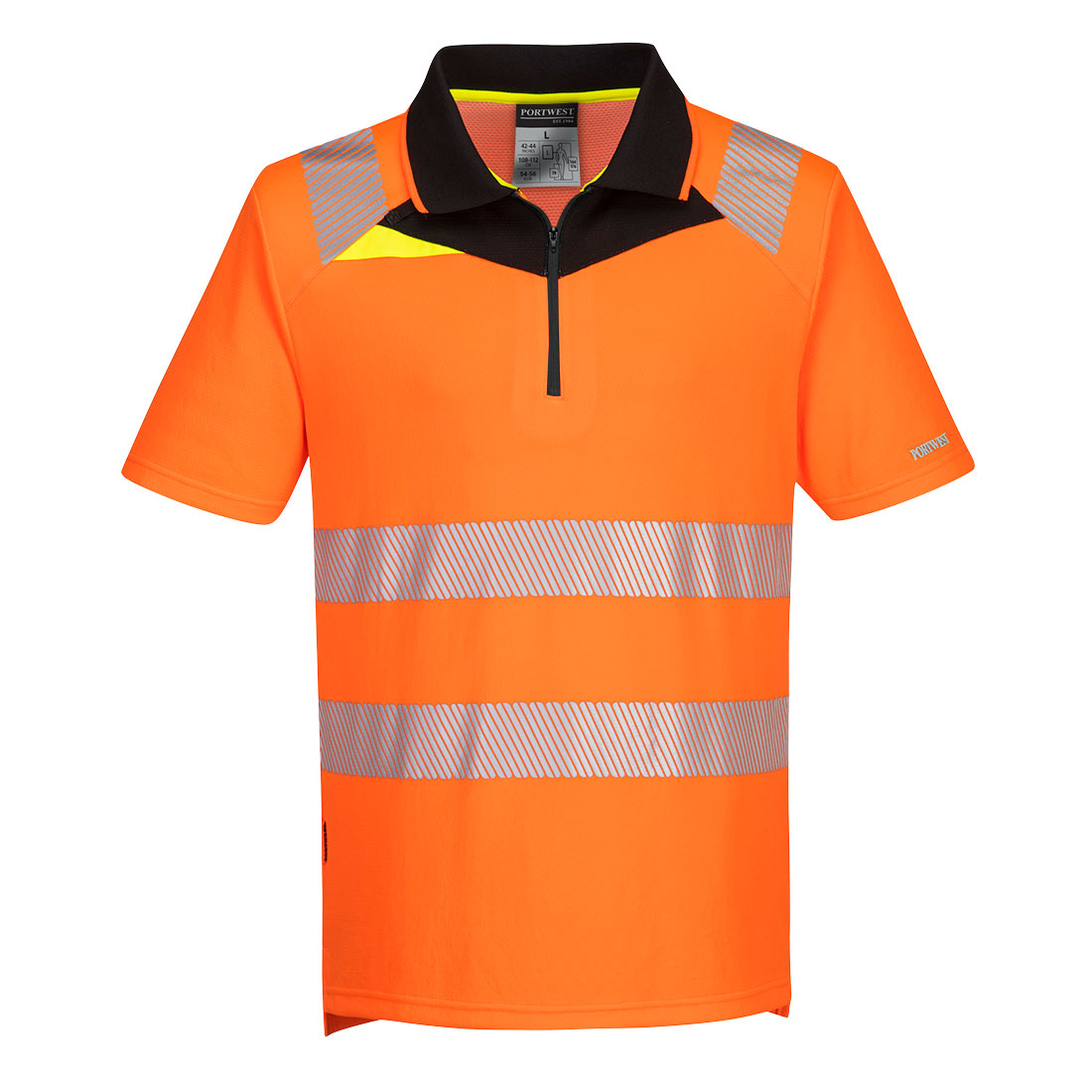 PORTWEST DX412 KURTKA OSTRZEGAWCZA POLO DX4 Z KRÓTKIM RĘKAWEM; POMARAŃCZOWY/CZARNY