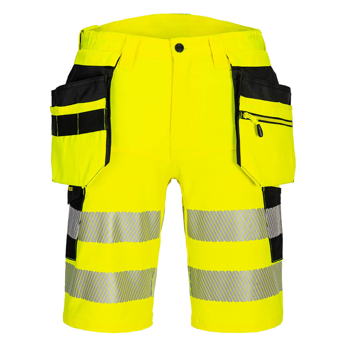 PORTWEST DX446 SPODENKI OSTRZEGAWCZE DX4 Z KABURAMI; ŻÓŁTY/CZARNY