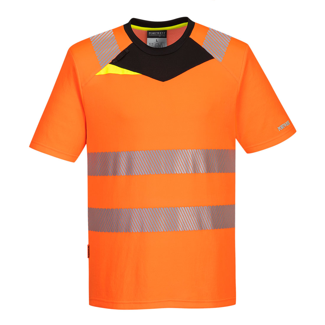 PORTWEST DX413 T-SHIRT OSTRZEGAWCZY DX4 Z KRÓTKIM RĘKAWEM ; POMARAŃCZOWY/CZARNY