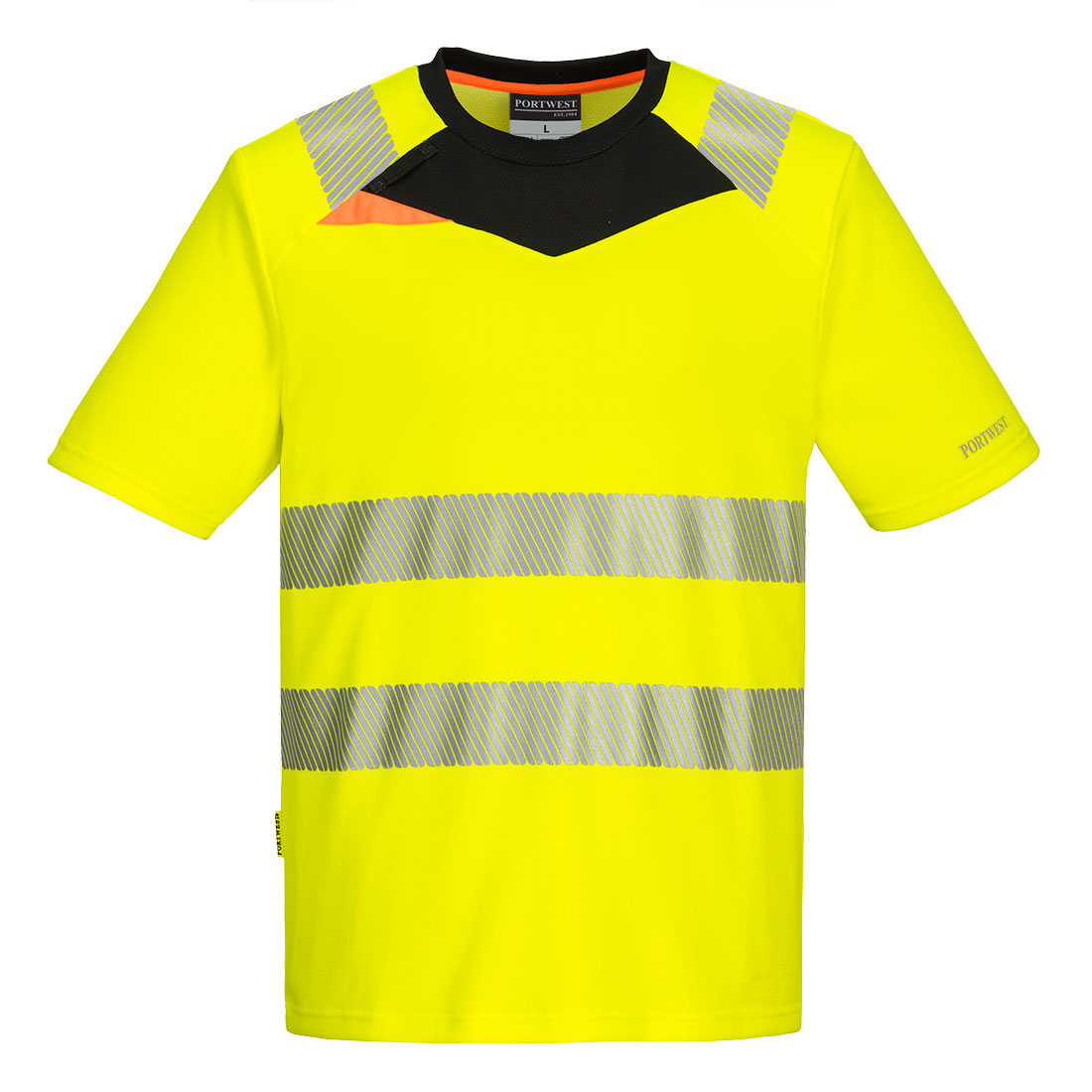 PORTWEST DX413 T-SHIRT OSTRZEGAWCZY DX4 Z KRÓTKIM RĘKAWEM ; ŻÓŁTY/CZARNY