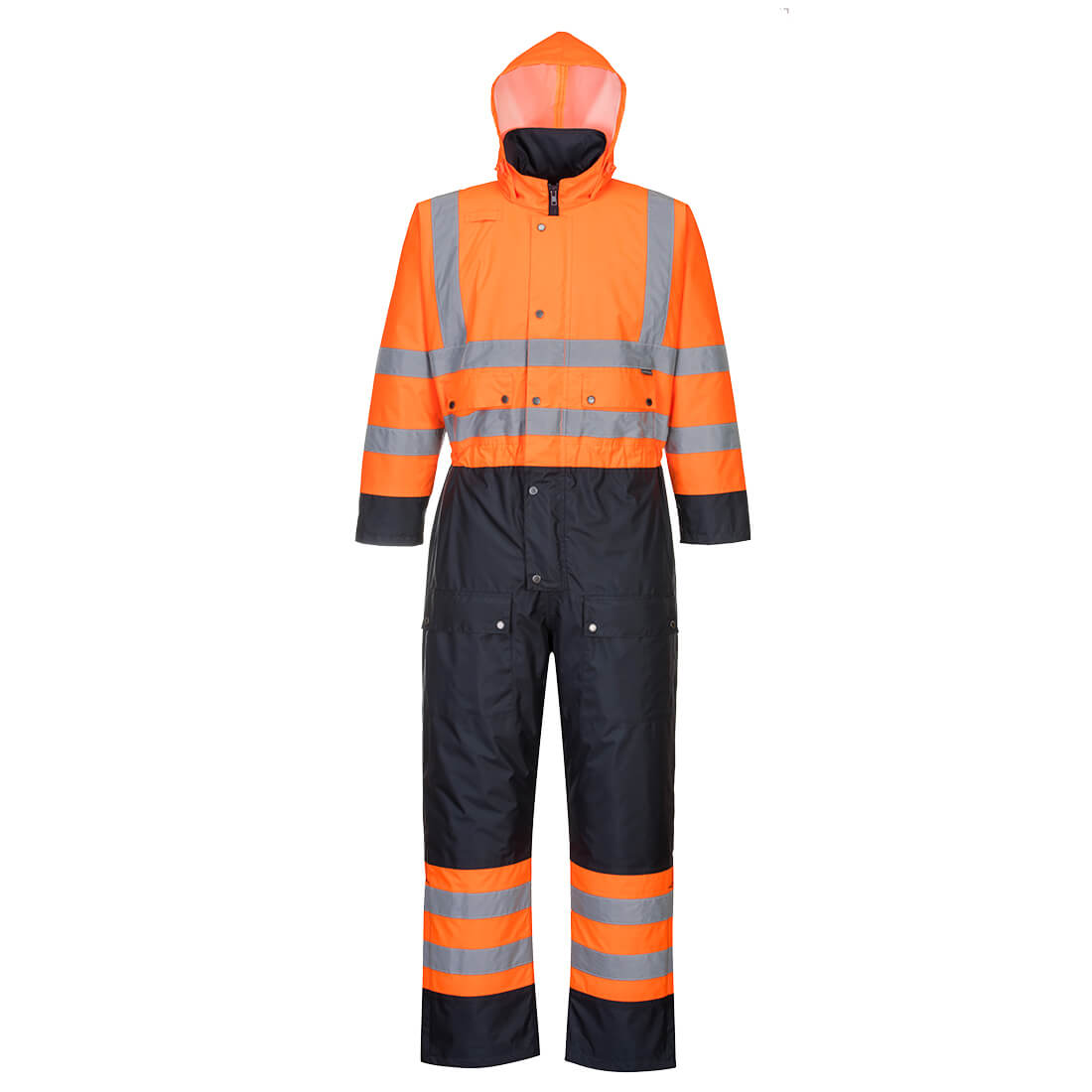 PORTWEST S485 KOMBINEZON OSTRZEGAWCZY KONTRASTOWY OCIEPLANY; POMARAŃCZOWY/GRANATOWY