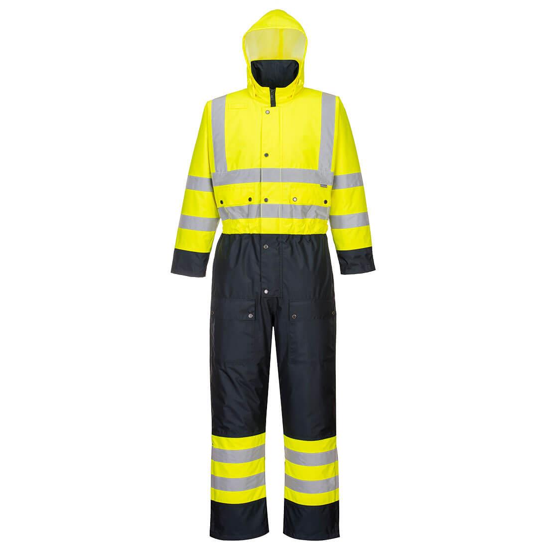 PORTWEST S485 KOMBINEZON OSTRZEGAWCZY KONTRASTOWY OCIEPLANY; ŻÓŁTY/GRANATOWY