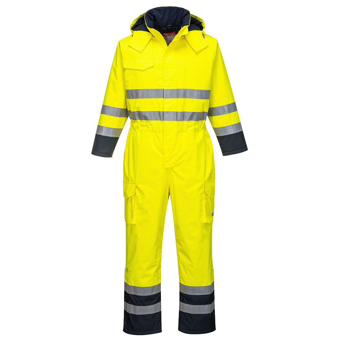 PORTWEST S775 WODOODPORNY KOMBINEZON OSTRZEGAWCZY BIZFLAME MULTI; ŻÓŁTY/GRANATOWY