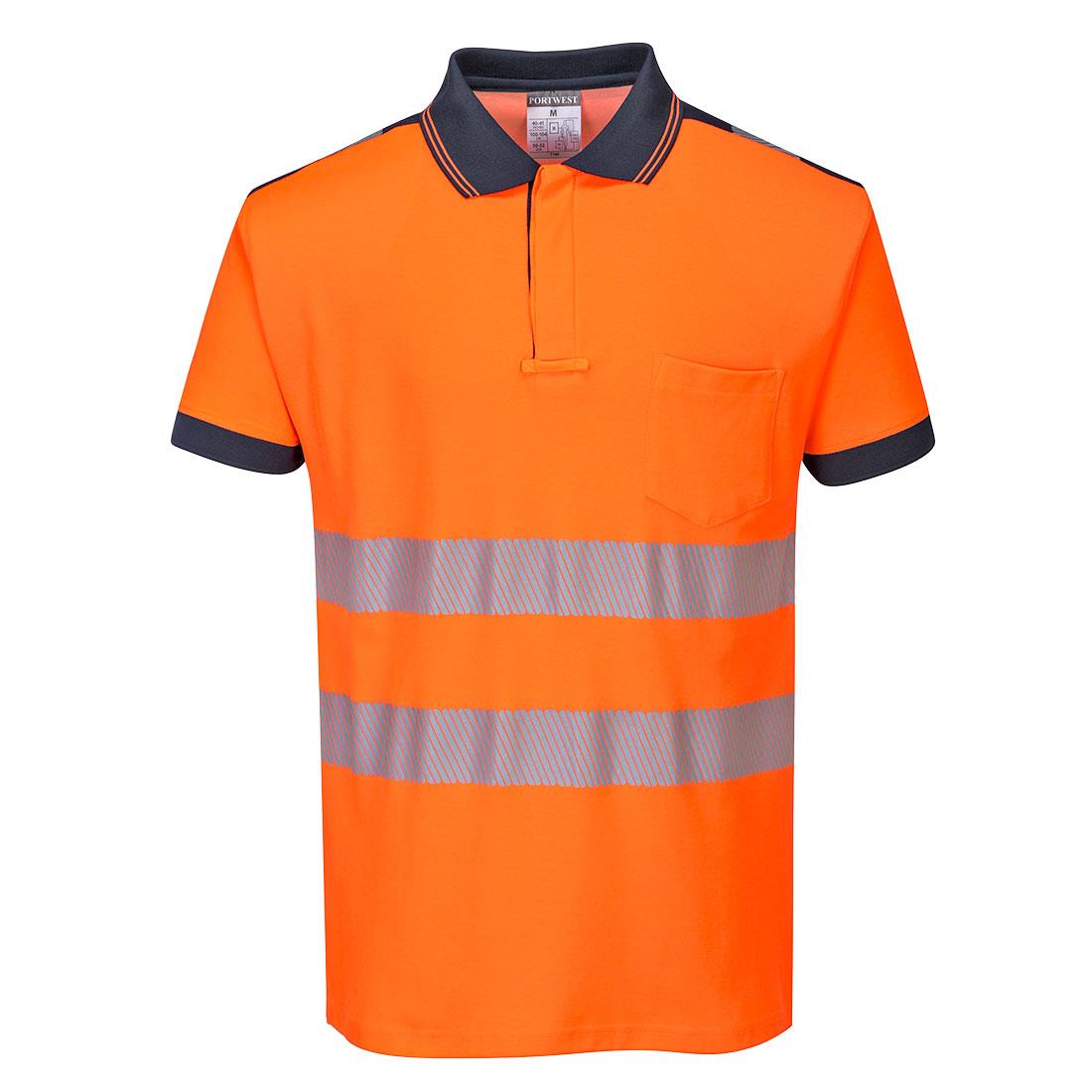 PORTWEST T180 KOSZULKA POLO OSTRZEGAWCZA PW3 ; POMARAŃCZOWY/GRANATOWY
