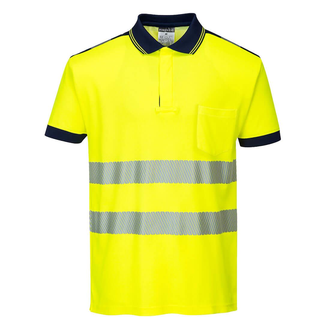PORTWEST T180 KOSZULKA POLO OSTRZEGAWCZA PW3 ; ŻÓŁTY/GRANATOWY