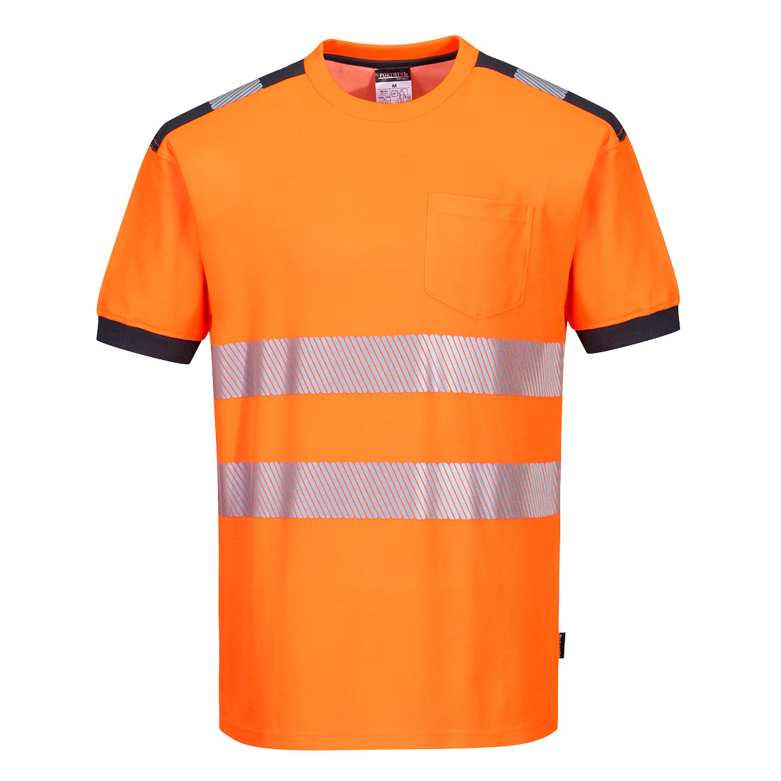 PORTWEST T181 T-SHIRT OSTRZEGAWCZY PW3 ; POMARAŃCZOWY/SZARY