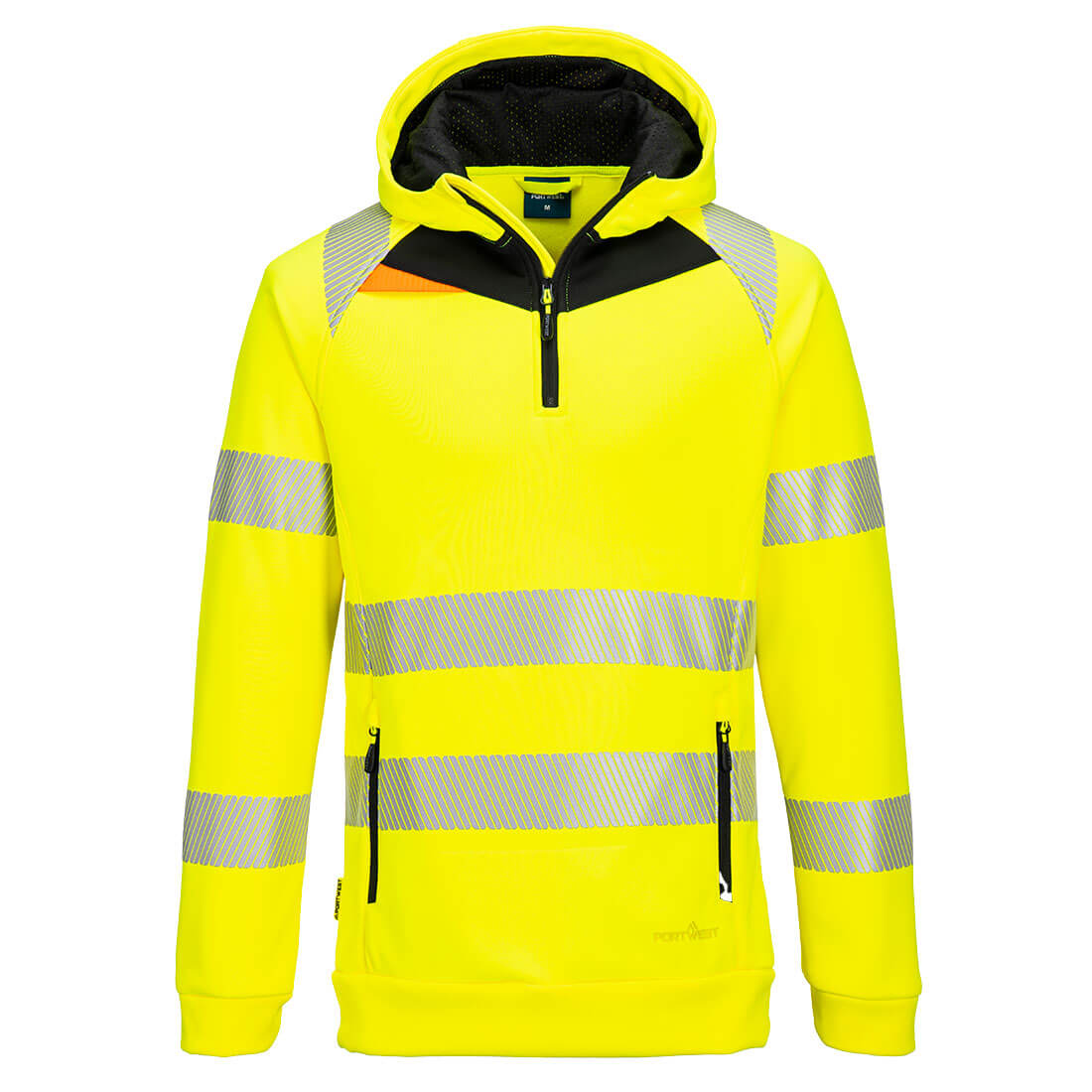 PORTWEST DX482 BLUZA OSTRZEGAWCZA Z KAPTUREM DX4 I ZAMKIEM 1/4; ŻÓŁTY/CZARNY