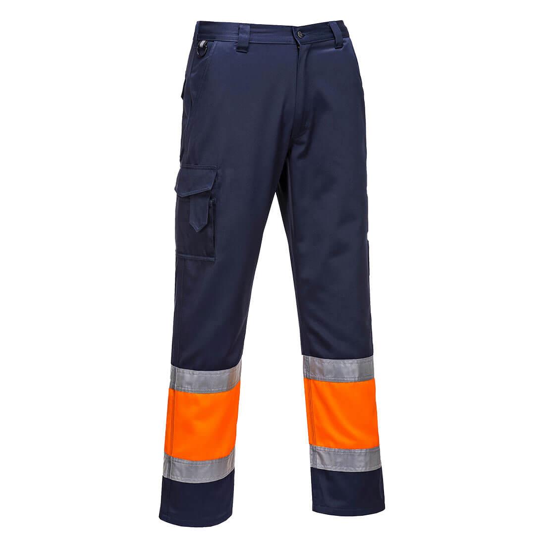 PORTWEST L049 LEKKIE SPODNIE SERWISOWE HI-VIS KLASY 1; POMARAŃCZOWY/GRANATOWY