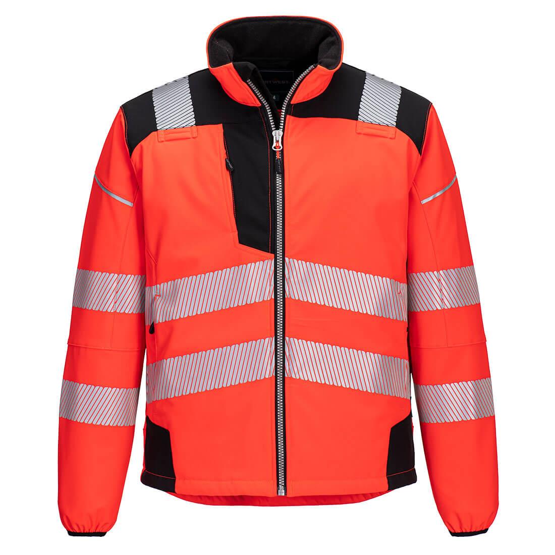 PORTWEST T402 SOFTSHELL OSTRZEGAWCZY PW3; CZERWONY/CZARNY