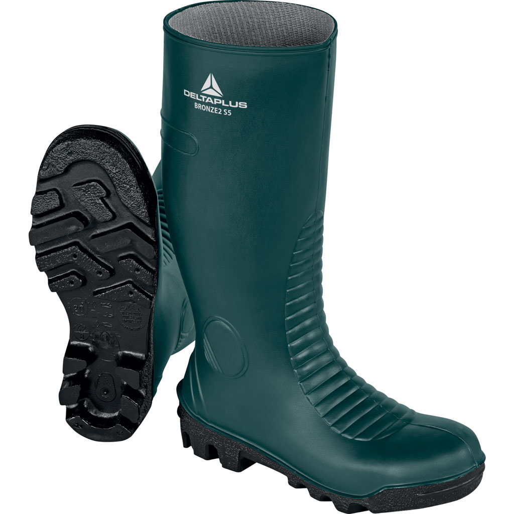 DELTA PLUS BRONZE2 S5 SRA OBUWIE BEZPIECZNE WYSOKIE Z PVC; ZIELONO-CZARNY