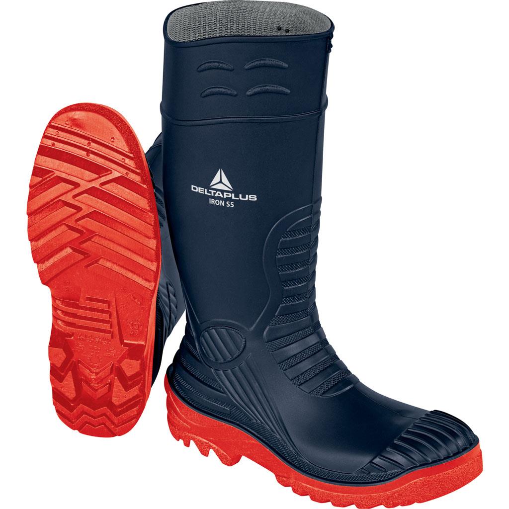 DELTA PLUS IRON S5 SRC OBUWIE BEZPIECZNE WYSOKIE Z PVC - Zastępuje GIGNAC2; GRANATOWO-CZERWONY