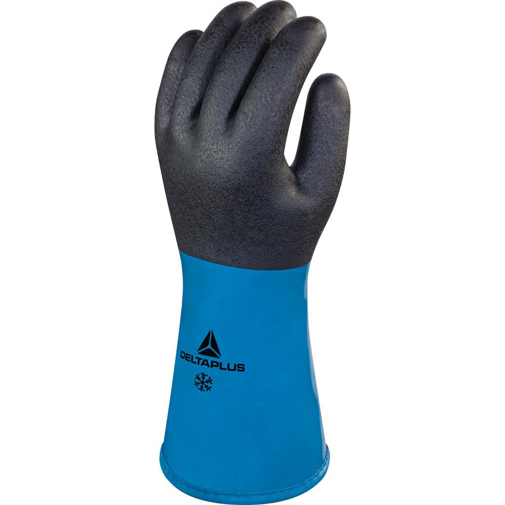 DELTA PLUS CHEMSAFE PLUS WINTER VV837 RĘKAWICE NA WKŁADZIE Z AKRYLU I POLIAMIDU, CAŁKOWICIE POWLEKANE PVC I NITRYLEM, POTRÓJNA POWŁOKA NA STRONIE CHWYTNEJ, DŁ. 30 CM; NIEBIESKI