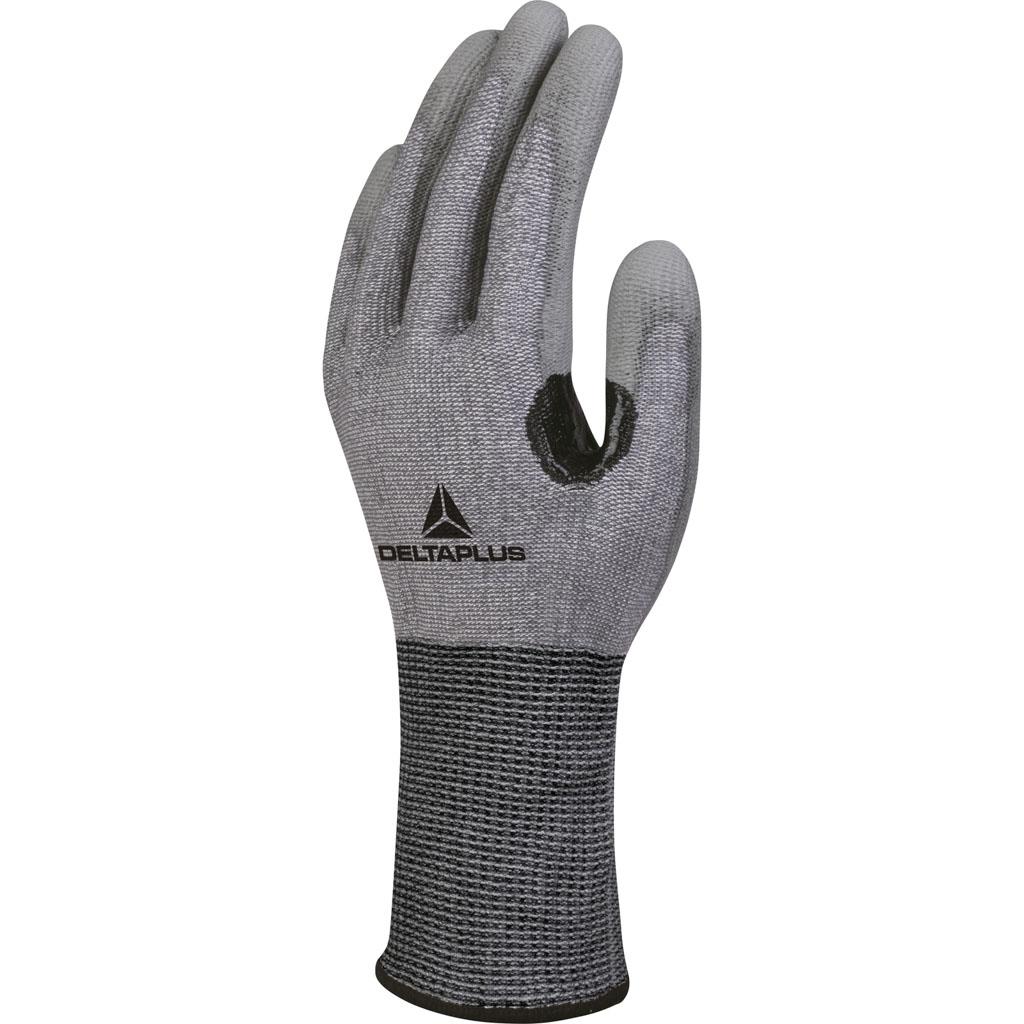 DELTA PLUS VENICUT F XTREM CUT - VENICUTF03 RĘKAWICE DZIANE Z WŁÓKNA XTREMCUT®, DŁOŃ POWLEKANA POLIURETANEM, WZMOCNIENIE KCIUKA/PALCA WSKAZUJĄCEGO; SZARY