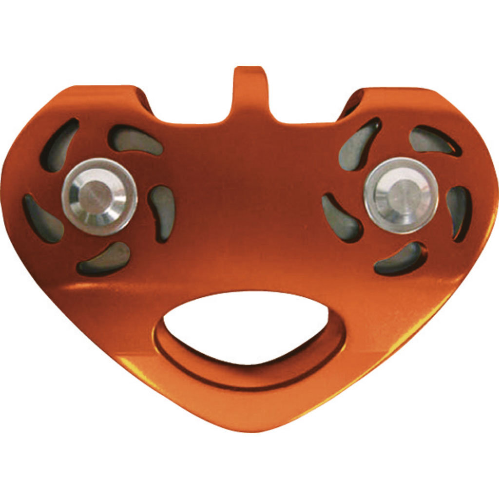 DELTA PLUS TC025 PODWÓJNY BLOCZEK NA ŁOŻYSKU KULOWYM, ZAPROJEKTOWANY DO TYROLKI NA LINACH ORAZ LINACH STALOWYCH; POMARAŃCZOWY