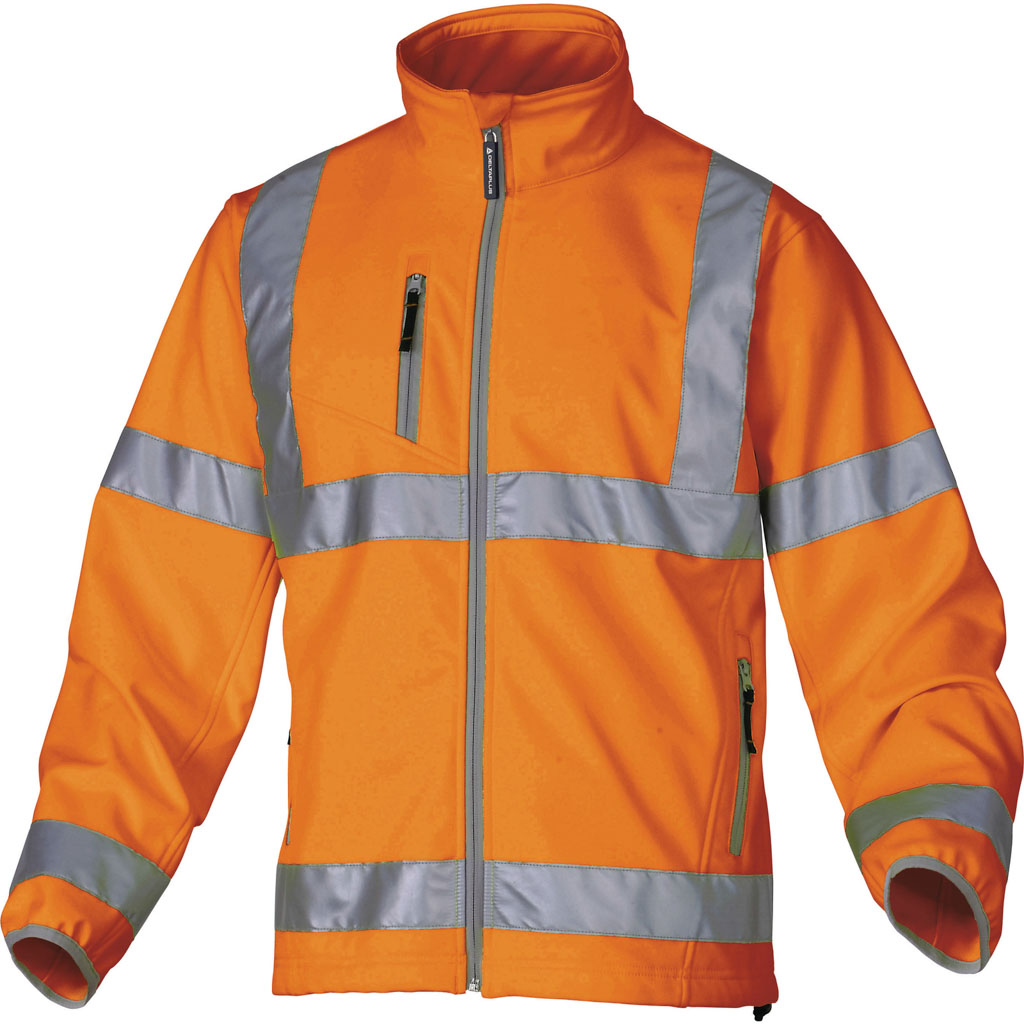 DELTA PLUS MOONLIGHT BLUZA SOFTSHELL OSTRZEGAWCZA, WODOODPORNO-ODDYCHAJĄCA Z POLIESTRU (100%), KL. 3, 3 WARSTWY LAMINOWANE; POMARAŃCZOWY FLUO