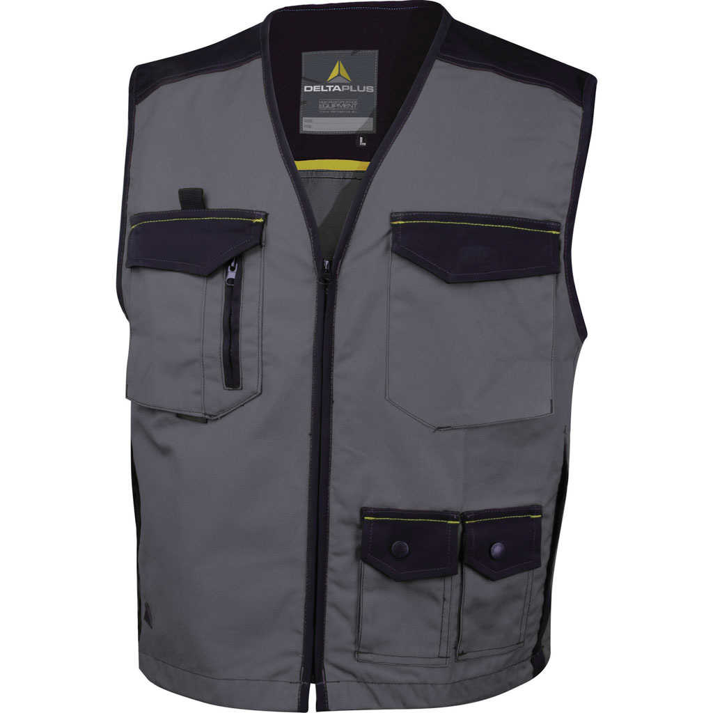 Delta Plus Kamizelka MACH SPIRIT z poliestru (40%) bawełny (60%) 270 g/m2 kolor szaro-czarny rozmiar 3XL CORP M5GILGN3X M5GILGN3X