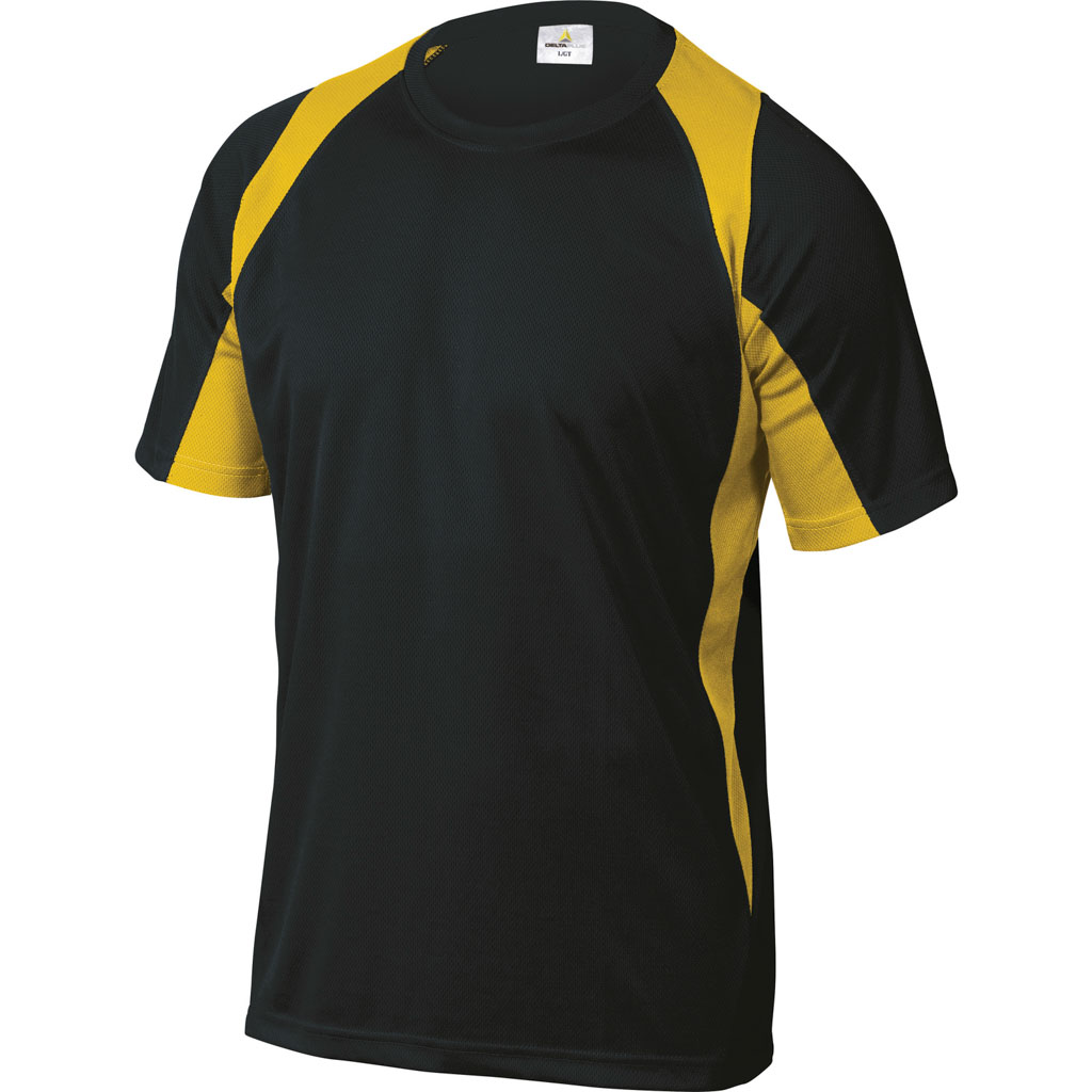 DELTA PLUS BALI T-SHIRT DWUKOLOROWY Z POLIESTRU (100%), 160 g/m2, SZYBKOSCHNĄCY; CZARNO-ŻÓŁTY