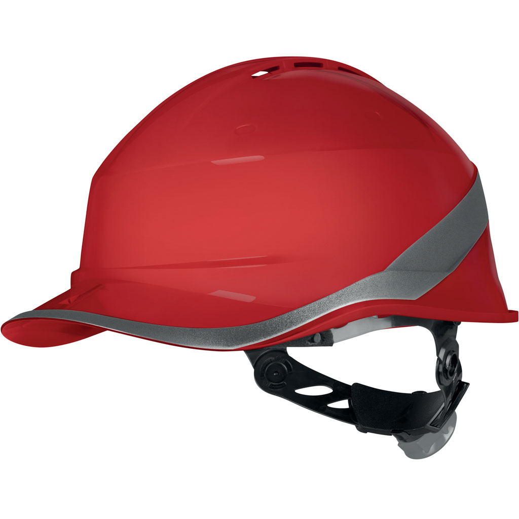 DELTA PLUS DIAMOND VI WIND HEŁM OCHRONNY O KSZTAŁCIE CZAPECZKI BASEBALL, WENTYLOWANY, Z REGULACJĄ ROTOR®, +50°C/-30°C*, MM*, LD*; CZERWONY