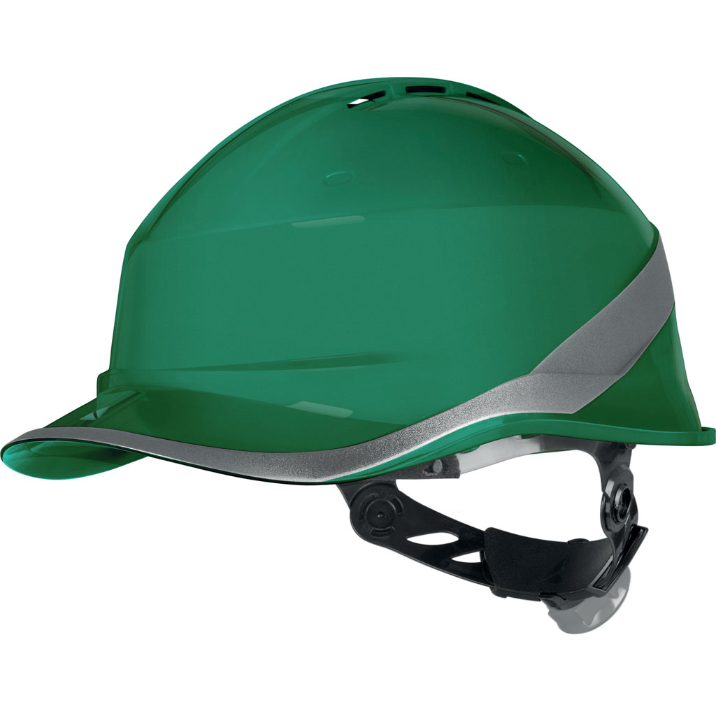 DELTA PLUS DIAMOND VI WIND HEŁM OCHRONNY O KSZTAŁCIE CZAPECZKI BASEBALL, WENTYLOWANY, Z REGULACJĄ ROTOR®, +50°C/-30°C*, MM*, LD*; ZIELONY