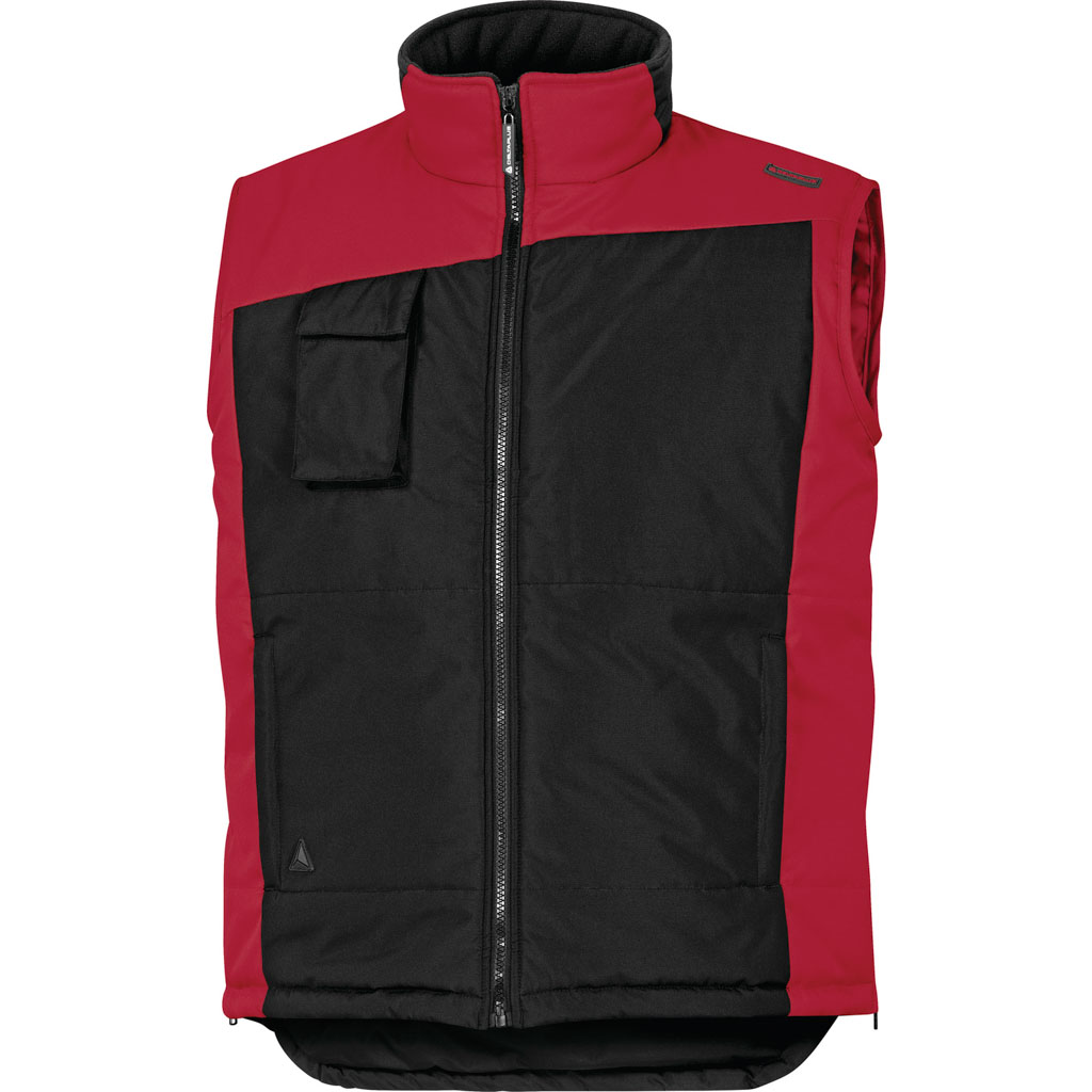 Delta Plus Kamizelka z poliestru Pongee powlekanego Pvc kolor czarno-czerwony rozmiar XL FiDJ2NRXG FiDJ2NRXG