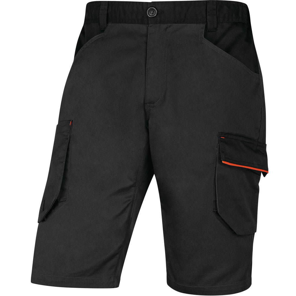 DELTA PLUS M2BE3STR BERMUDY MACH 2 STRETCH Z POLIESTRU (63%), BAWEŁNY (34%) I ELASTANU (3%), 260 g/m2; SZARO-POMARAŃCZOWY