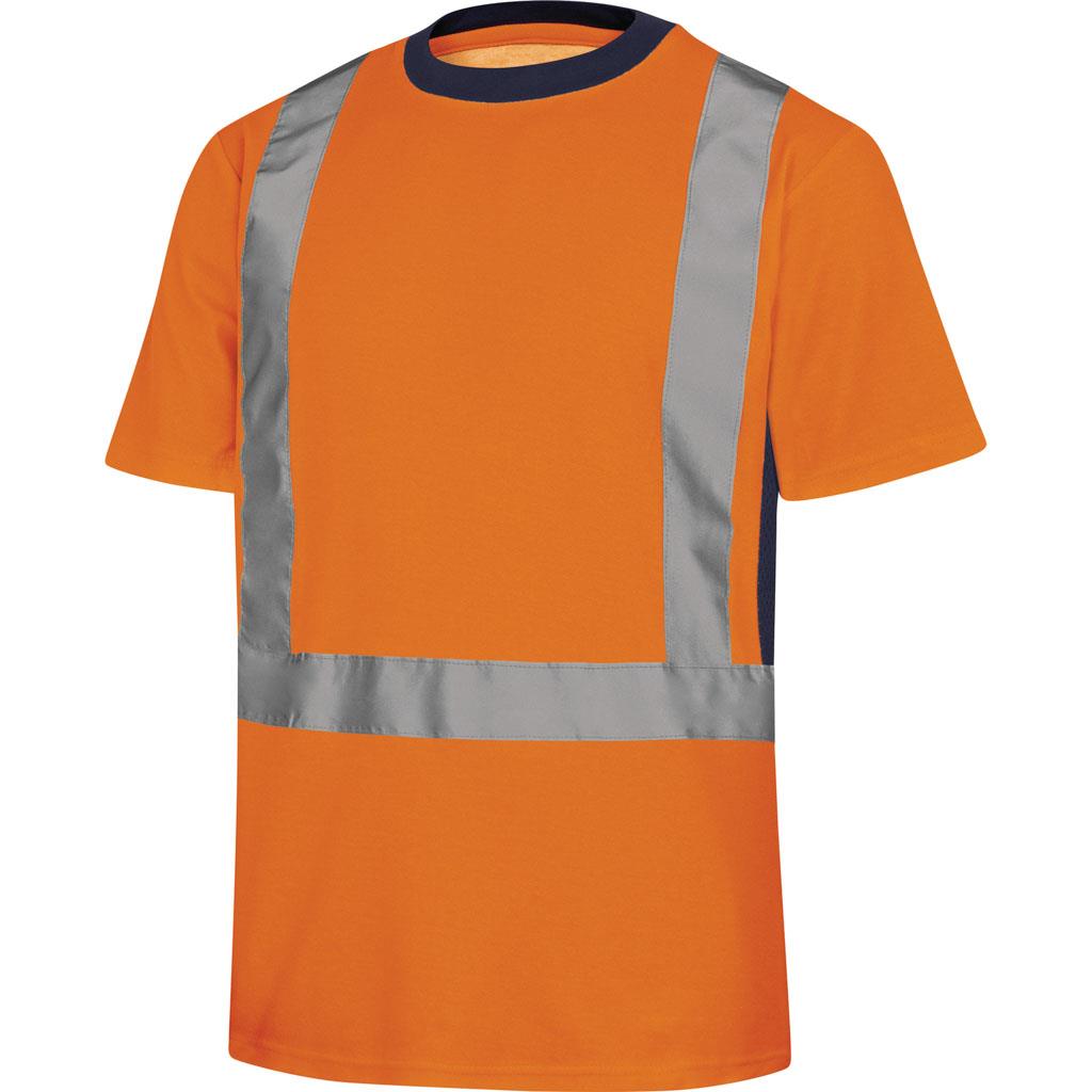 DELTA PLUS NOVA T-SHIRT OSTRZEGAWCZY Z BAWEŁNY (55%) I POLIESTERU (45%), 150 g/m2, KL. 2; POMARAŃCZOWY FLUO