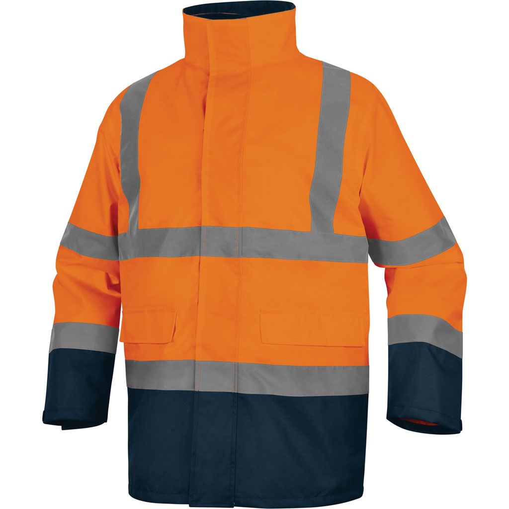 DELTA PLUS SPEED KURTKA OSTRZEGAWCZA 5 W 1 Z POLIESTRU OXFORD POWLEKANEGO PU KLASA 3, ODPINANA BLUZA KLASA 3; ?POMARAŃCZOWY FLUO-GRANATOWY