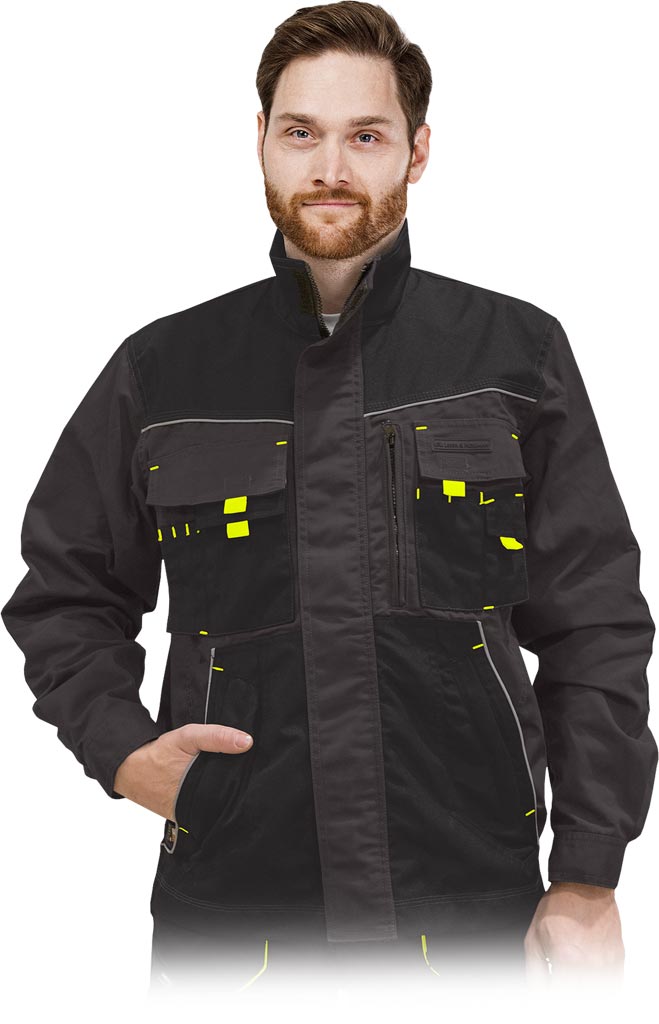 BLUZA OCHRONNA LHOLLMAN LH-FMN-J; STALOWO-CZARNO-ŻÓŁTY (M)