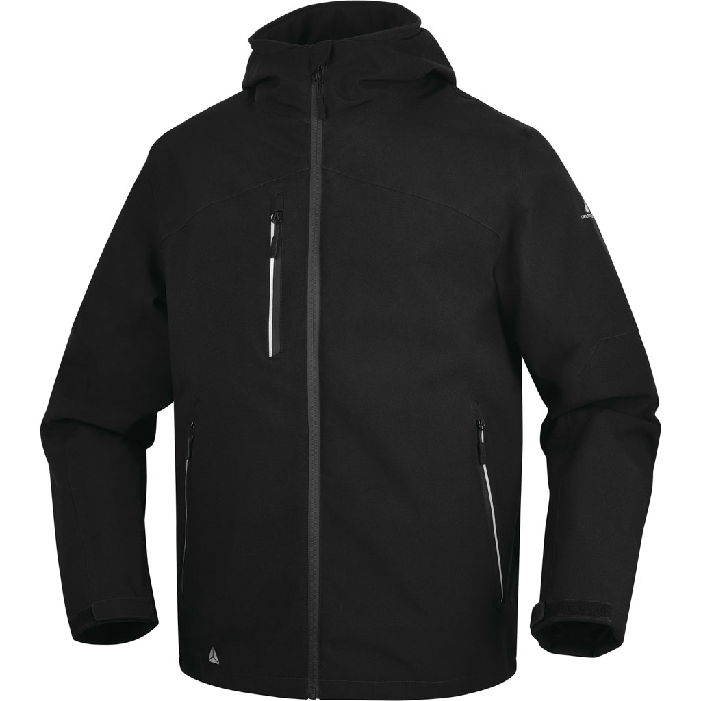 DELTA PLUS EOLE2 KURTKA 3 W 1 Z POLIESTRU (100%), 2 WARSTWY LAMINOWANE Z ODPINANĄ BLUZĄ SOFTSHELL; CZARNY