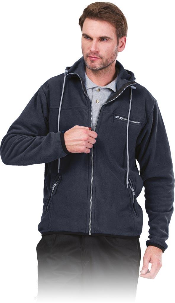 BLUZA Z POLARU OCHRONNA REIS POLAR-HOOD; GRANATOWY (M)