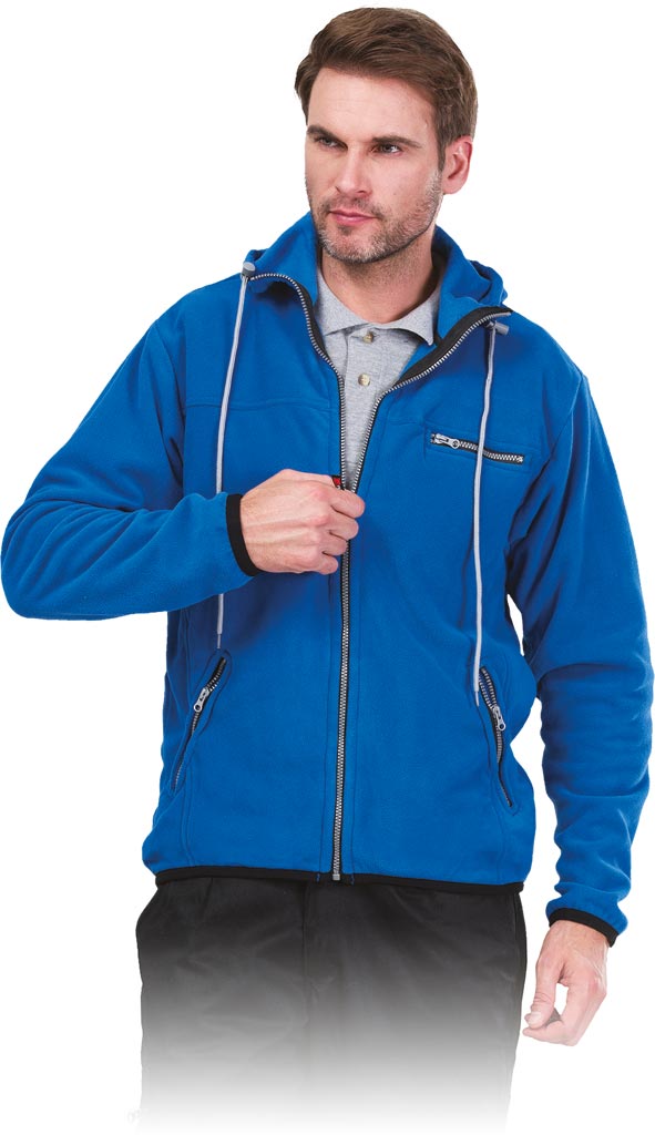 BLUZA Z POLARU OCHRONNA REIS POLAR-HOOD; NIEBIESKI (L)
