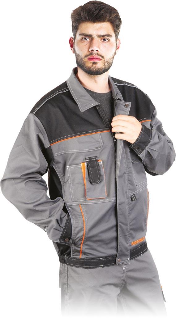 BLUZA OCHRONNA REIS PRO-STRECH-J; STALOWO-CZARNO-POMARAŃCZOWY (XL)
