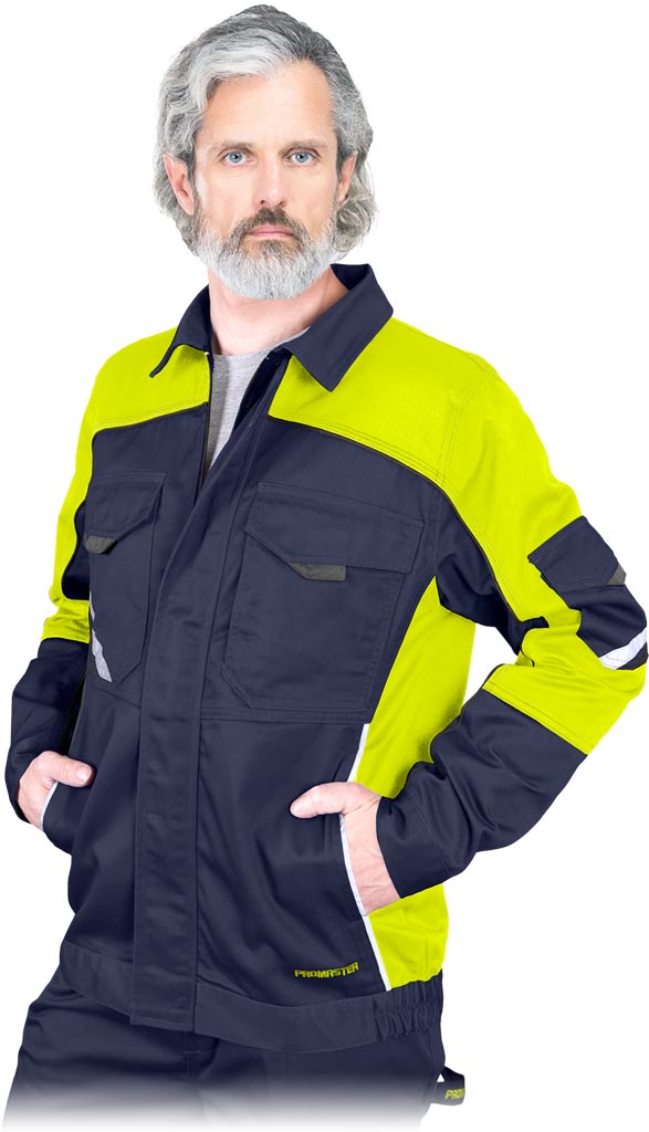 BLUZA OCHRONNA REIS PROX-J; GRANATOWO-ŻÓŁTO-SZARY (XXXL)