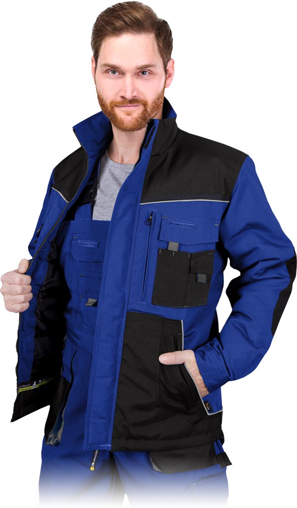 KURTKA OCHRONNA OCIEPLANA LHOLLMAN LH-FMNW-J; NIEBIESKO-CZARNO-SZARY (L)