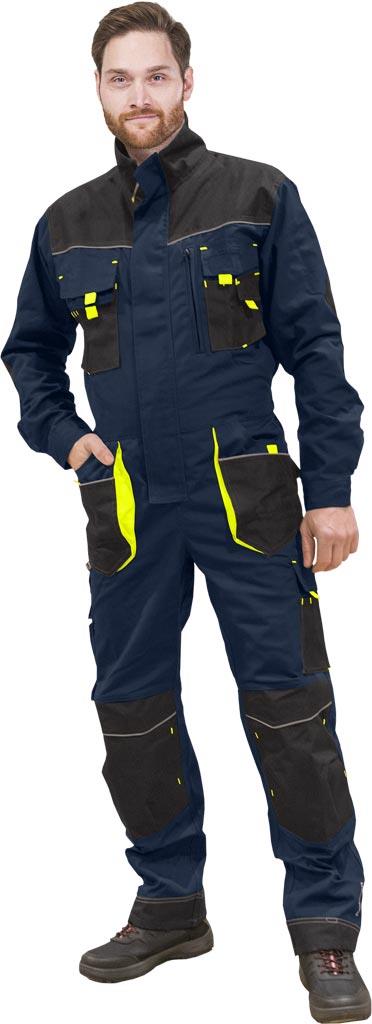 KOMBINEZON OCHRONNY LHOLLMAN LH-FMN-O; GRANATOWO-CZARNO-ŻÓŁTY (50)