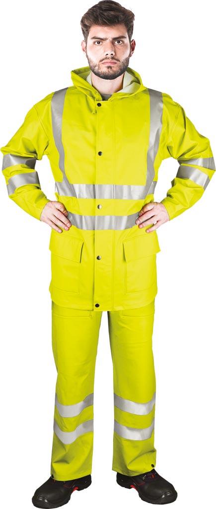 KOMPLET OCHRONNY PRZECIWDESZCZOWY REIS KPLPUFLUO; ŻÓŁTY (XL)