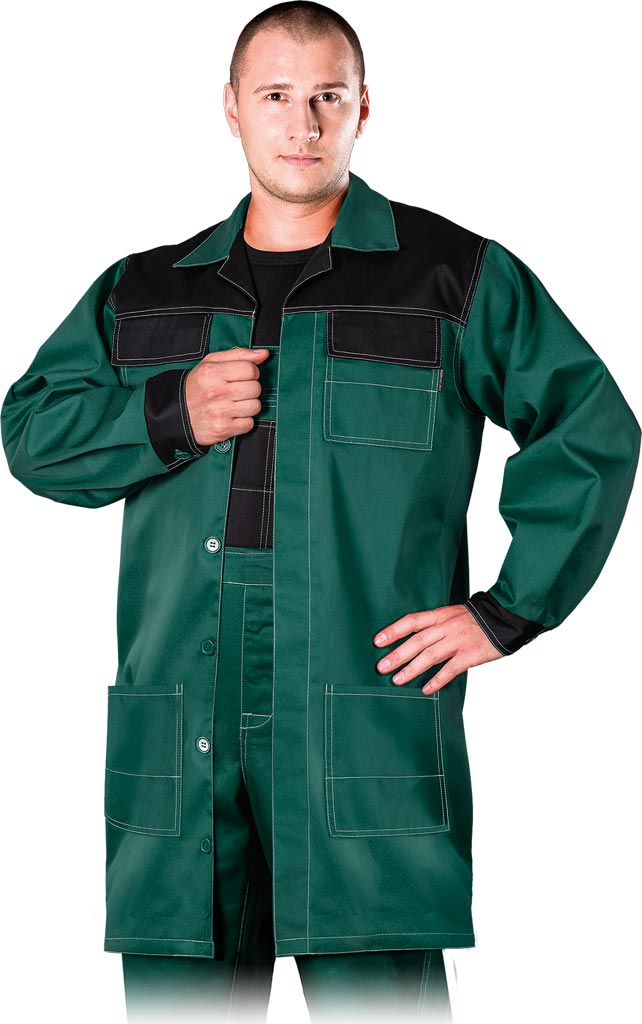 FARTUCH OCHRONNY REIS MMF; ZIELONO-CZARNY (L)