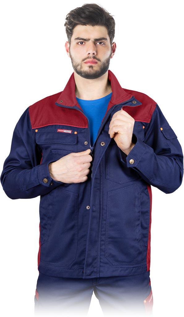 BLUZA OCHRONNA REIS BF; GRANATOWO-CIEMNOCZERWONY (XXL)