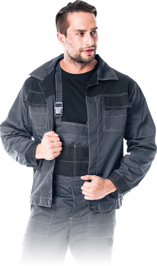BLUZA OCHRONNA REIS MMB; SZARO-CZARNY (XXL)