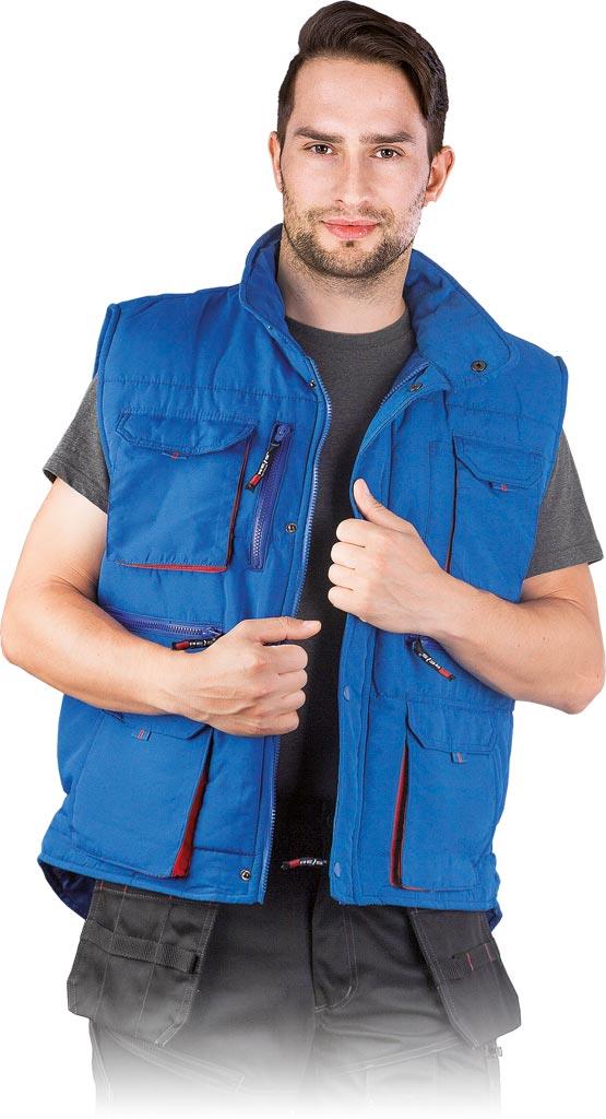 BEZRĘKAWNIK OCHRONNY OCIEPLANY REIS KORMORAN2; NIEBIESKO-CZERWONY (XL)