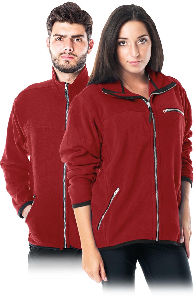 BLUZA Z POLARU OCHRONNA REIS POLAR-HONEY; CIEMNOCZERWONY (2XS)