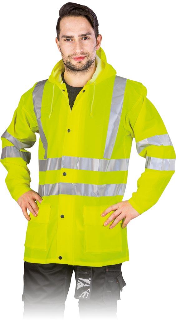 KURTKA OCHRONNA PRZECIWDESZCZOWA REIS KPDPUFLUO; ŻÓŁTY (XL)