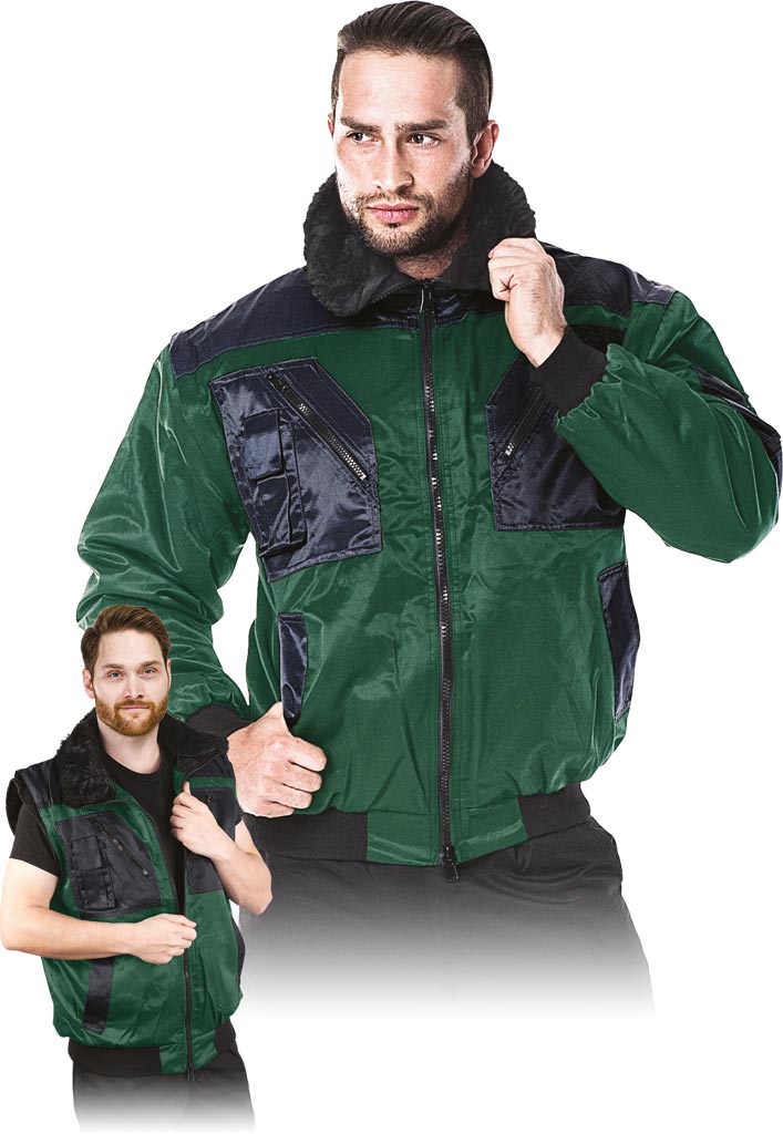 KURTKA OCHRONNA OCIEPLANA REIS ICEBERG; ZIELONO-CZARNY (XXXL)