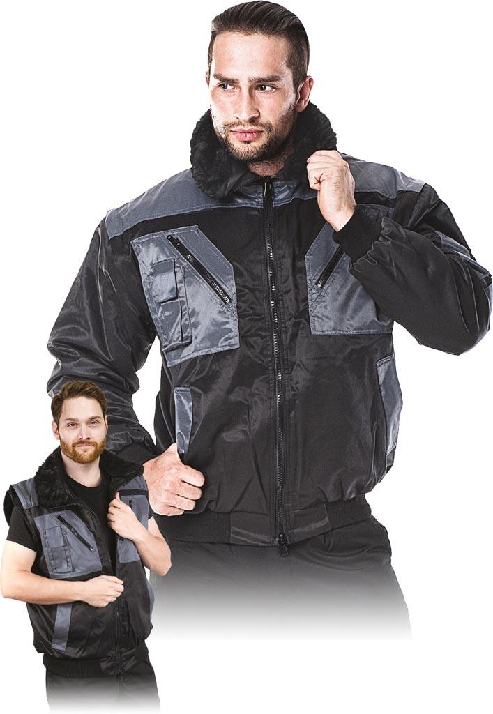 KURTKA OCHRONNA OCIEPLANA REIS ICEBERG; CZARNO-SZARY (XL)