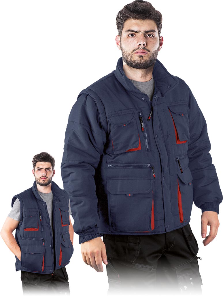 KURTKA OCHRONNA OCIEPLANA REIS CZAPLA2; GRANATOWO-CZERWONY (XXXL)