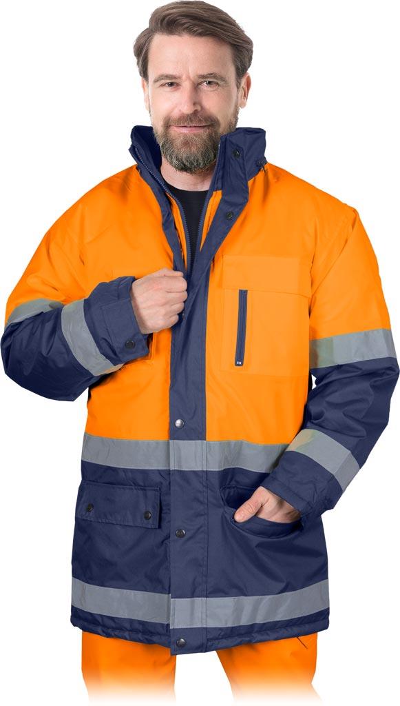 KURTKA OCHRONNA OCIEPLANA REIS BLUE-ORANGE-J; POMARAŃCZOWO-GRANATOWY (XL)