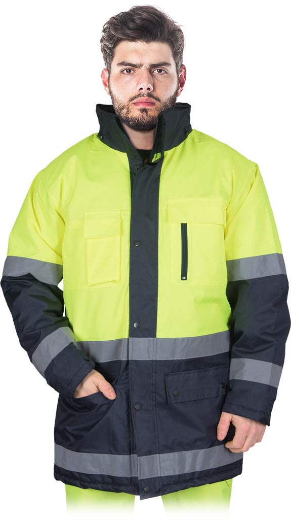 KURTKA OCHRONNA OCIEPLANA REIS BLUE-YELLOW-J; ŻÓŁTO-GRANATOWY (L)