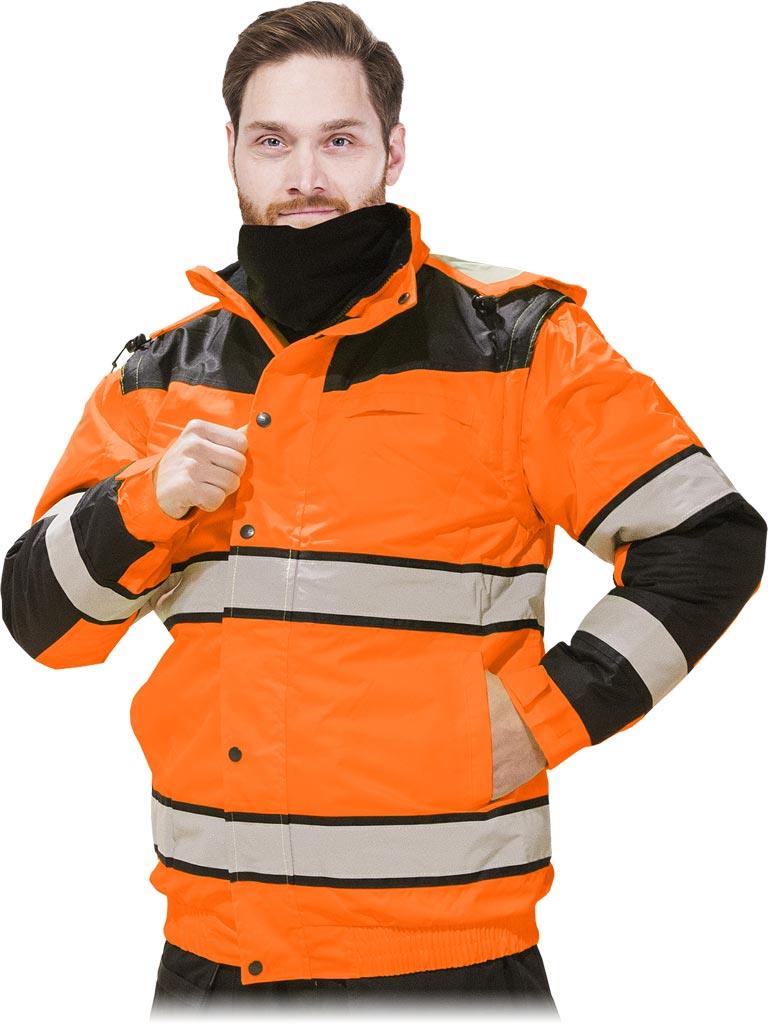 KURTKA OCHRONNA OCIEPLANA REIS MILLING; POMARAŃCZOWO-CZARNY (XXXL)