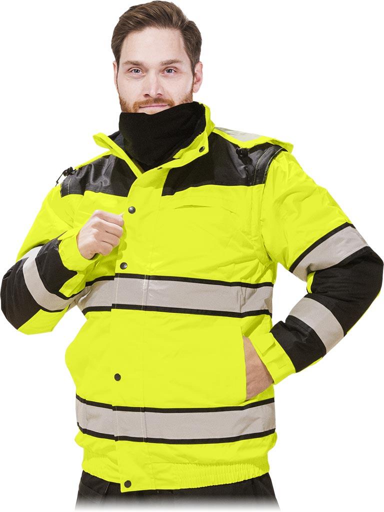 KURTKA OCHRONNA OCIEPLANA REIS MILLING; ŻÓŁTO-CZARNY (XXL)